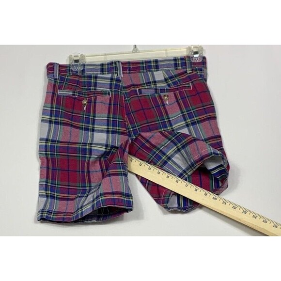 Urban Outfitters Shorts Men 30 Prep Chino Bermuda Red blue Stretch Summer Resort - Picture 7 of 9